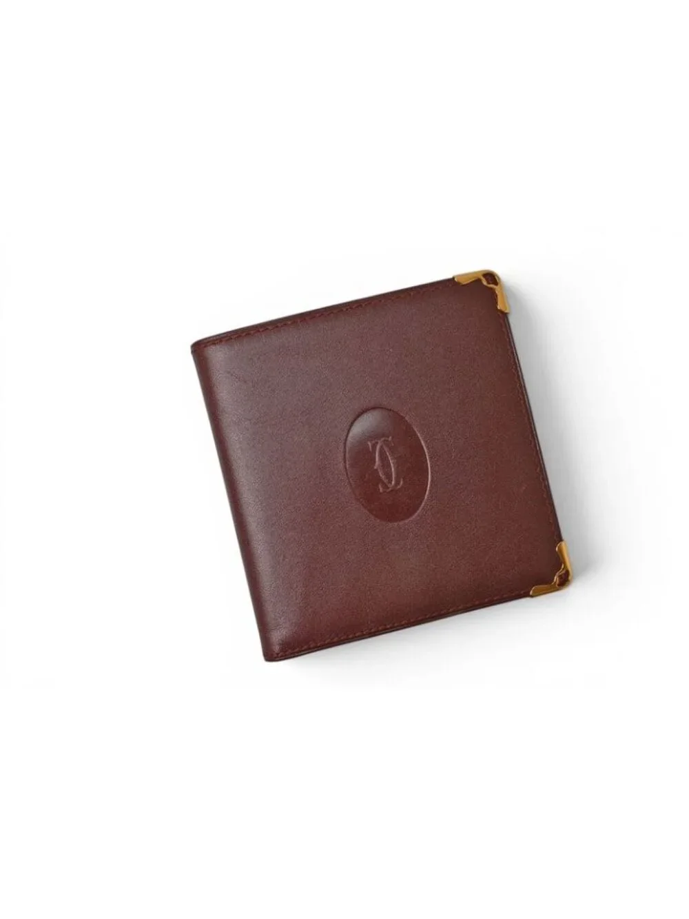 Cartier Fold Wallet Bifold Vintage Must de Cartier Bordeaux